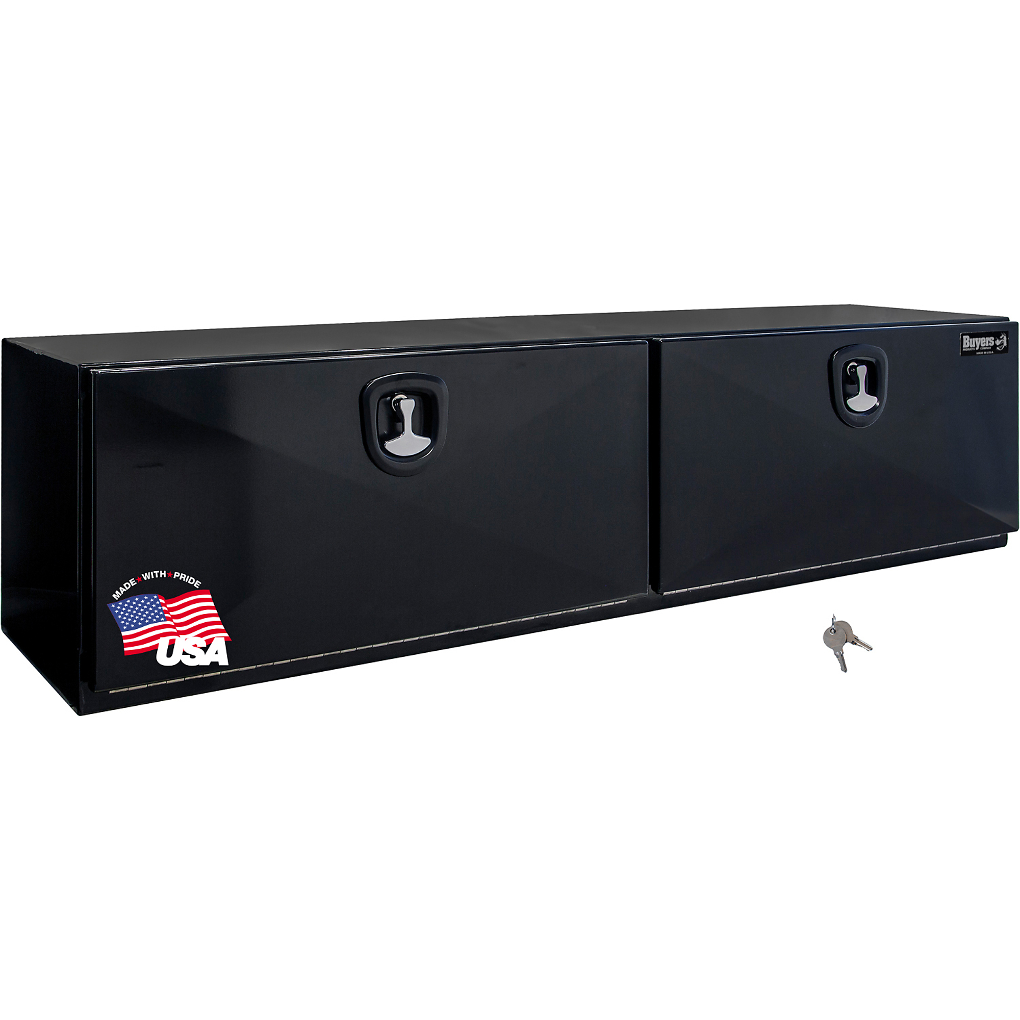 Buyers Products, 96x18x18 Pro Series Underbody Truck Tool Job Storage Box, Width 96 in, Material Steel, Color Finish Glossy Black, Model# 1752836